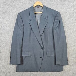 Hart Schaffner Marx Viracle Blazer Slate Gray Windowpane Size 46R LIGHT STAIN‎